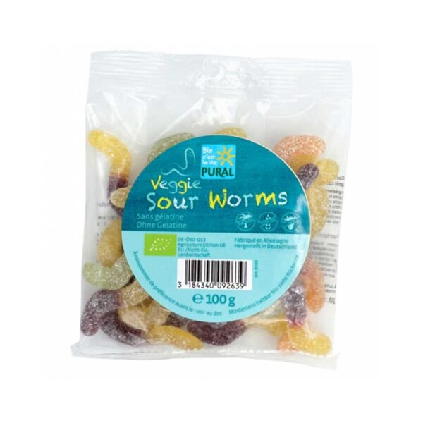 Ζαχαρωτά-sour-worms-Vegan-χωρίς-ζάχαρη-χωρίς-γλουτένη-100gr-Pural-Orange-Bio