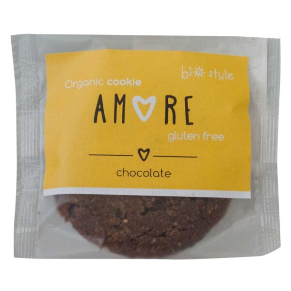 Μπισκότο σοκολάτας χωρίς γλουτένη, 38gr, amore, orange bio