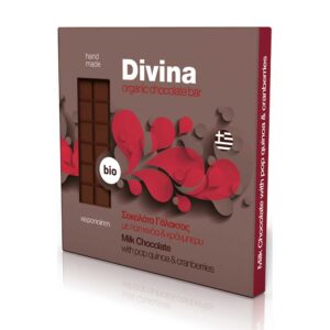 Σοκολάτα-γάλακτος-με-κινόα-&-κράνμπερι,-90gr,-Divina,-Orange-Bio