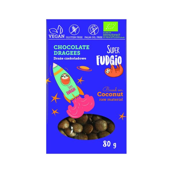 Σοκολατένια κουφέτα χωρίς γλουτένη, 80gr, fudgio bio, orange bio
