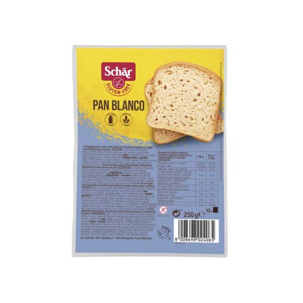 Λευκό ψωμί σε φέτες χωρίς γλουτένη, schar, 250 gr, orange bio