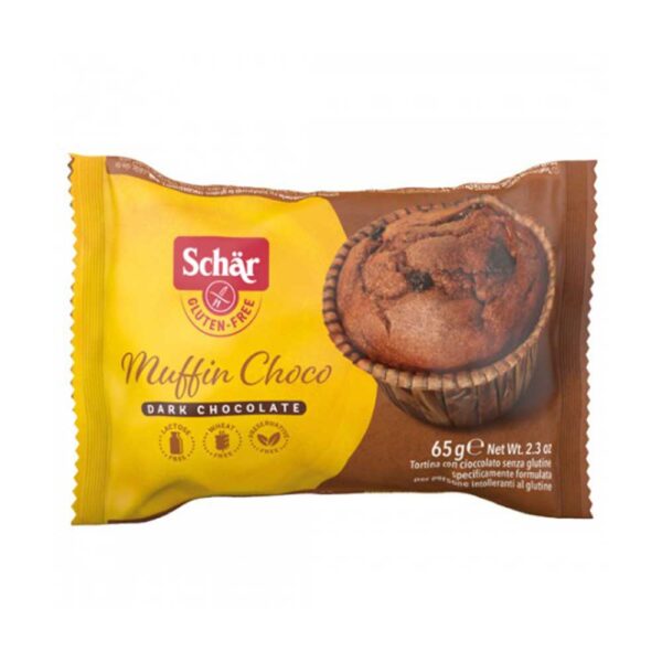 Ατομικό muffin μαύρης σοκολάτας χωρίς γλουτένη, schar, 65gr, orange bio