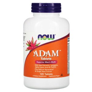 adam πολυβιταμίνη για άνδρες σε ταμπλέτες, now foods, 120 tabs, orange bio