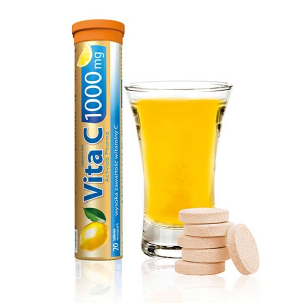 vita c 1000 mg, activlab, 20 αναβράζοντα δισκία με γεύση λεμόνι, orange bio