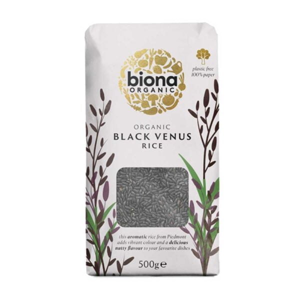 easy cook μαύρο ρύζι ολικής άλεσης venus, biona organic, 500gr, orange bio