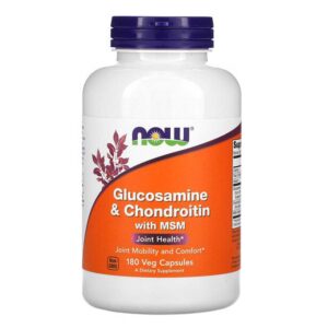 glucosamine και chondroitin με msm, now foods, 180 φυτικές κάψουλες, orange bio