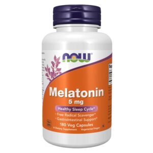 Μελατονίνη 5mg σε φυτικές κάψουλες, now foods, 180 φυτικές κάψουλες, orange bio