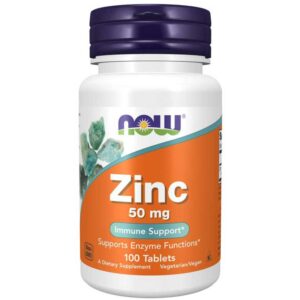 Ψευδάργυρος (zinc) 50mg, now foods, 100 δισκία, orange bio