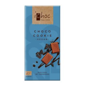 Βιολογική σοκολάτα από ρόφημα ρυζιού με μπισκότο, vegan, ichoc, 80gr, orange bio 1