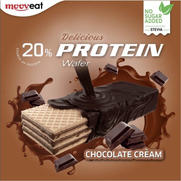 Γκοφρέτα πρωτεΐνης με κρέμα σοκολάτας χωρίς ζάχαρη, mooveat, 46gr, orange bio 2