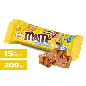 Μπάρα πρωτεΐνης m&m’s με γεύση φυστικοβούτυρο, Hi Protein, 51gr, Orange Bio