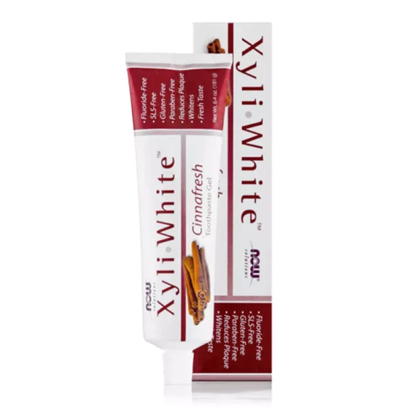 xyliwhite™ cinnamon, οδοντόκρεμα χωρίς φθόριο, now foods, 181gr, orange bio