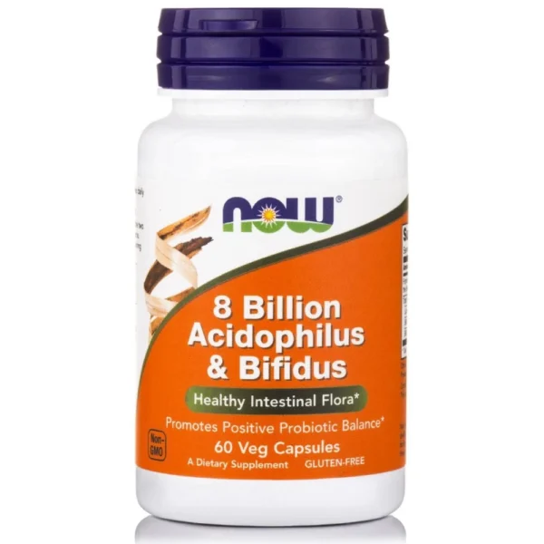 8 Βillion acidophilus & bifidus, now foods, 60 φυτικές κάψουλες, orange bio