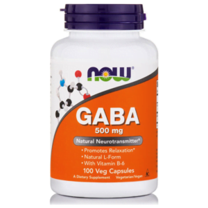 GABA 500mg φυσικός νευροδιαβιβαστής, Now Foods, 100 φυτικές κάψουλες, Orange Bio