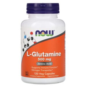 now foods l glutamine 500mg 120 φυτικές κάψουλες