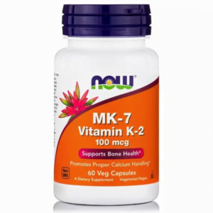 Βιταμίνη K-2 (MK-7) 100mcg, Now Foods, 60 φυτικές κάψουλες, Orange Bio