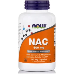 N-Ακέτυλο-Κυστεΐνη (NAC) 600mg, Now Foods, 100 φυτικές κάψουλες, Orange Bio