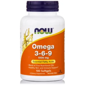 omega 3 6 9 100mg, now foods, 100 μαλακές κάψουλες, orange bio