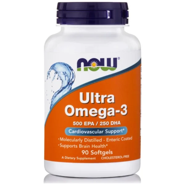 ultra omega 3 (bovine gelatin) 500 epa 250 dha, now foods, 90 μαλακές κάψουλες, orange bio