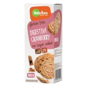 Μπισκότα digestive με Κράνμπερι χωρίς γλουτένη & χωρίς ζάχαρη balviten, 150g, orange bio