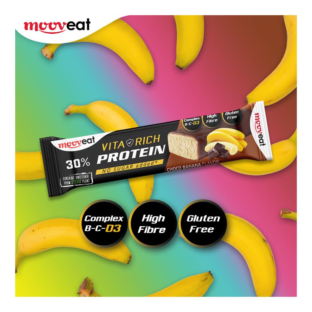 Μπάρα πρωτεΐνης σοκολάτα μπανάνα, Mooveat, 60g, Orange Bio
