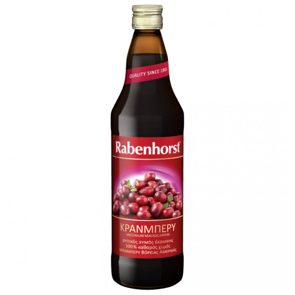 Φυσικός 100% χυμός cranberry, Rabenhorst, 750ml, Orange Bio