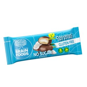 Μπουκίτσες καρύδας με επικάλυψη σοκολάτας, Brain Foods, 44gr, Orange Bio